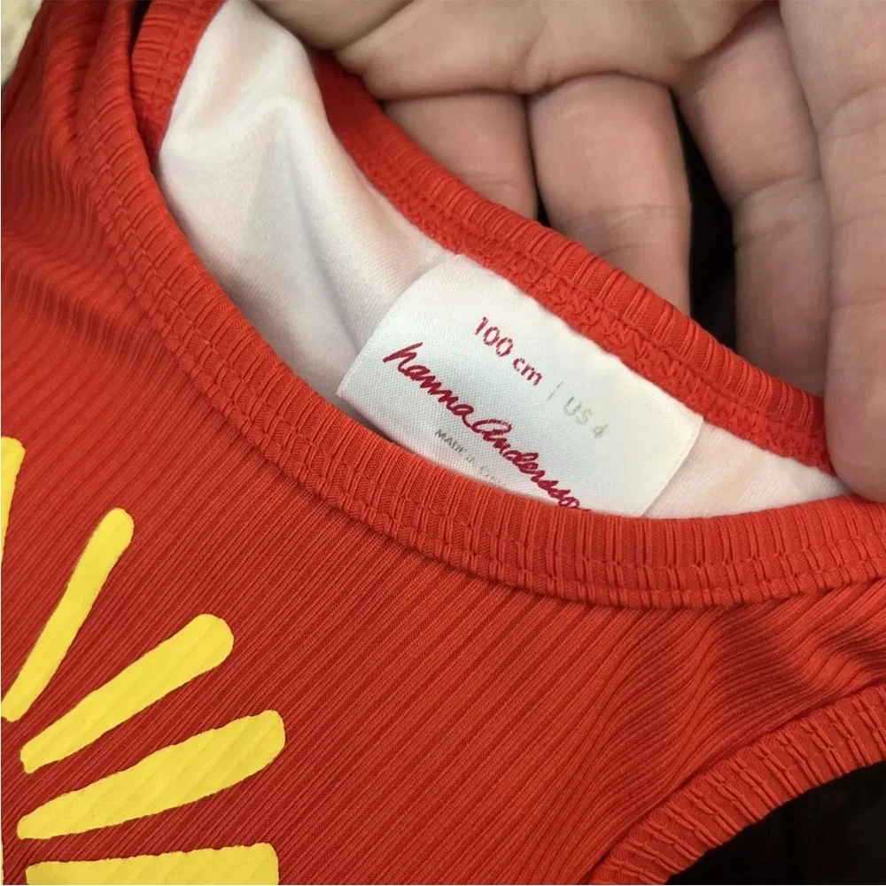 Hanna Andersson Toddler Girls Size 4 Ribbed Sun Swimsuit